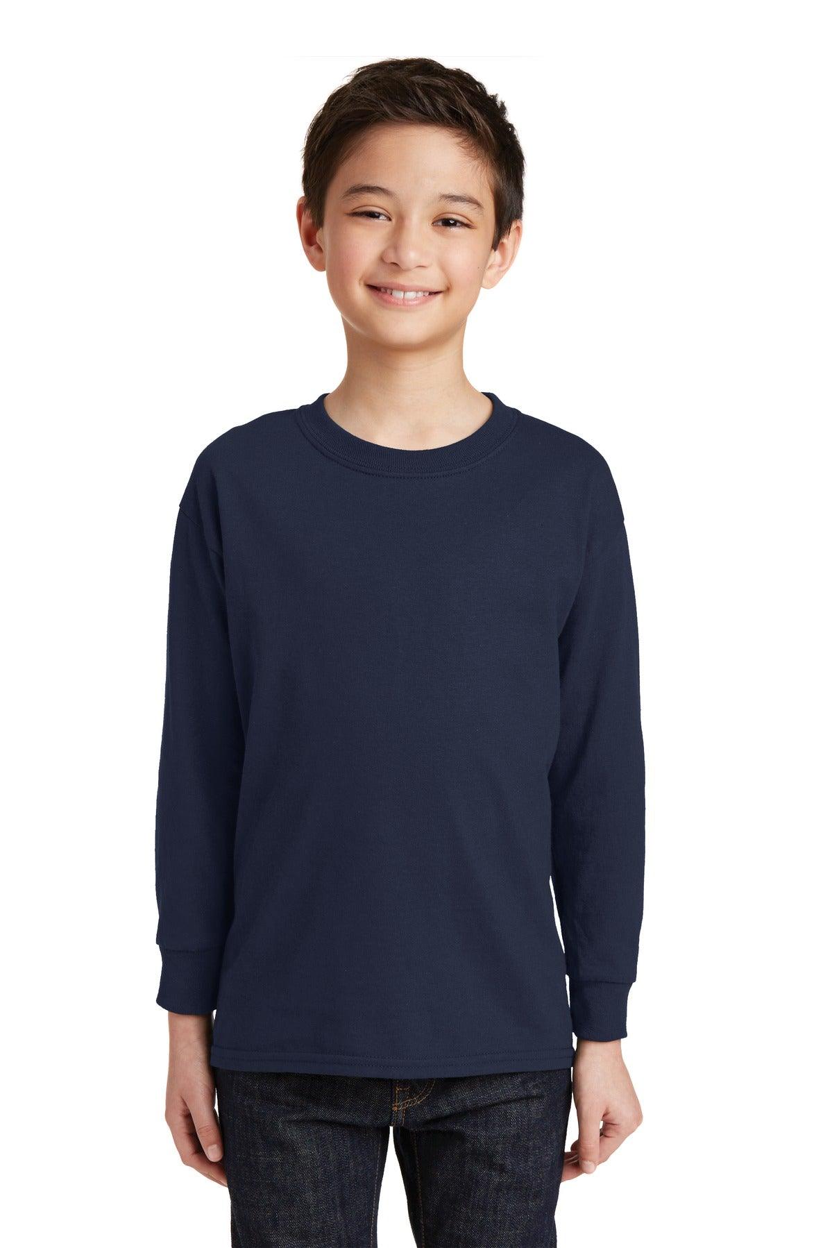 Gildan Youth Heavy Cotton 100% Cotton Long Sleeve T-Shirt. 5400B - Dresses Max