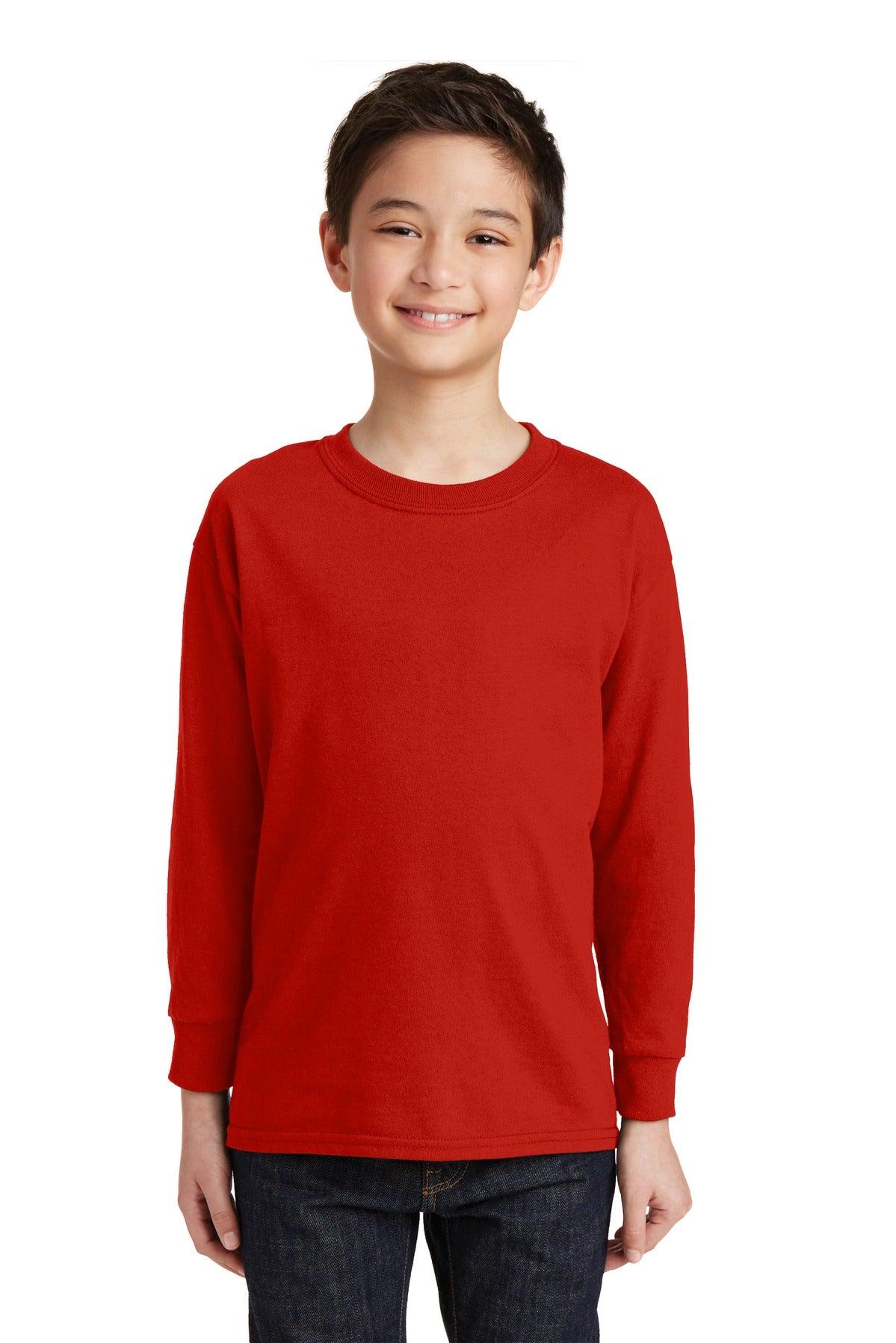 Gildan Youth Heavy Cotton 100% Cotton Long Sleeve T-Shirt. 5400B - Dresses Max