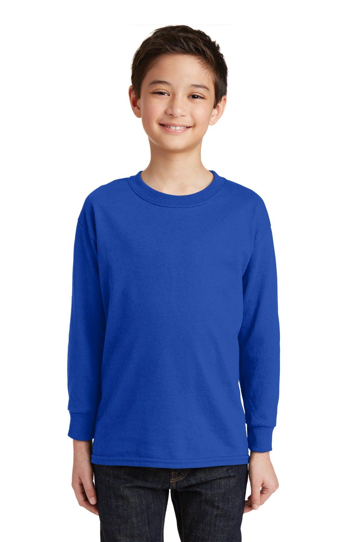 Gildan Youth Heavy Cotton 100% Cotton Long Sleeve T-Shirt. 5400B - Dresses Max