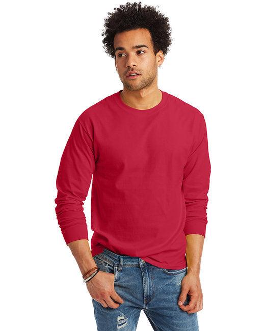 Hanes Unisex 6.1 oz. Tagless Long-Sleeve T-Shirt 5586 - Dresses Max