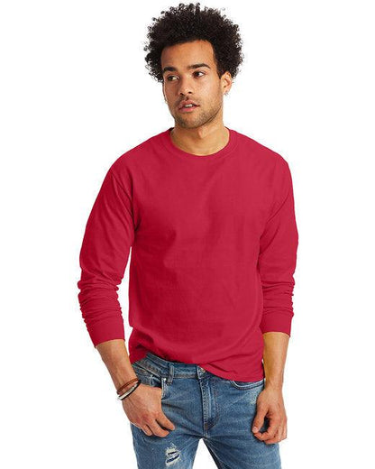 Hanes Unisex 6.1 oz. Tagless Long-Sleeve T-Shirt 5586 - Dresses Max