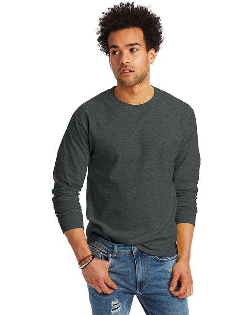 Hanes Unisex 6.1 oz. Tagless Long-Sleeve T-Shirt 5586 - Dresses Max