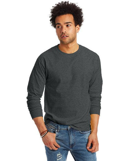 Hanes Unisex 6.1 oz. Tagless Long-Sleeve T-Shirt 5586 - Dresses Max