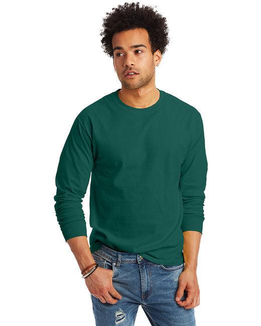 Hanes Unisex 6.1 oz. Tagless Long-Sleeve T-Shirt 5586 - Dresses Max
