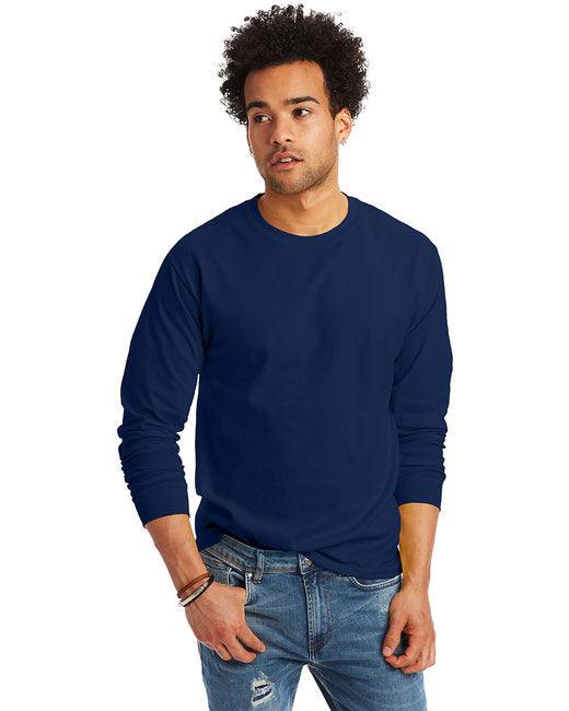 Hanes Unisex 6.1 oz. Tagless Long-Sleeve T-Shirt 5586 - Dresses Max