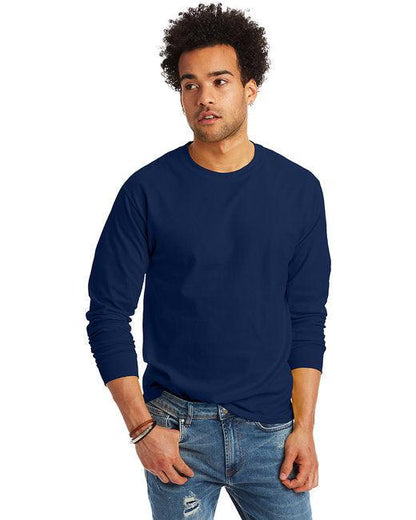 Hanes Unisex 6.1 oz. Tagless Long-Sleeve T-Shirt 5586 - Dresses Max