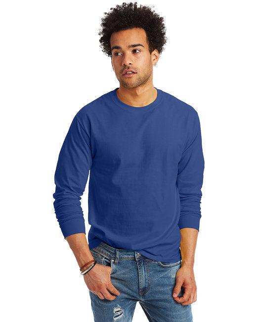 Hanes Unisex 6.1 oz. Tagless Long-Sleeve T-Shirt 5586 - Dresses Max