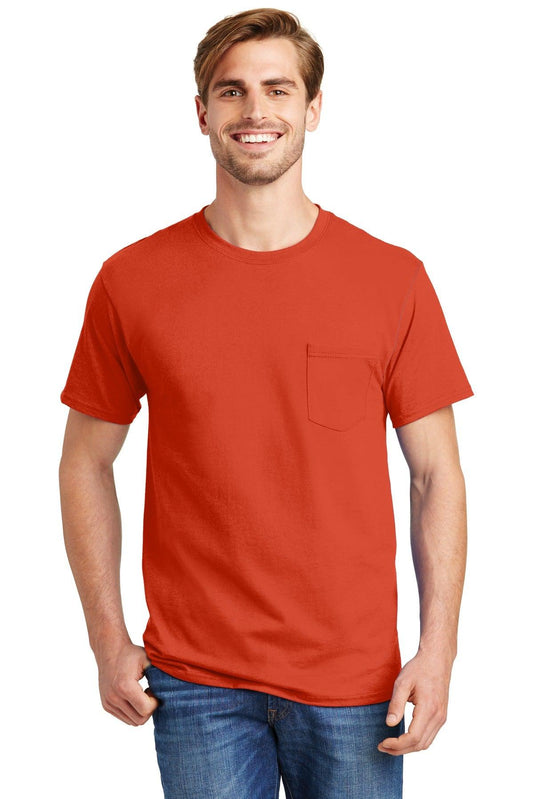 Hanes - Authentic 100% Cotton T-Shirt with Pocket. 5590 - Dresses Max