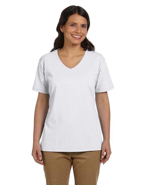 Hanes Ladies' Essential-T V-Neck T-Shirt 5780 - Dresses Max