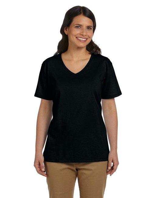 Hanes Ladies' Essential-T V-Neck T-Shirt 5780 - Dresses Max
