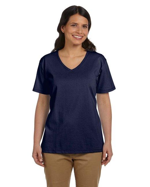 Hanes Ladies' Essential-T V-Neck T-Shirt 5780 - Dresses Max