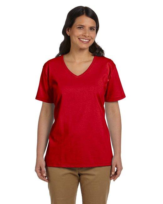 Hanes Ladies' Essential-T V-Neck T-Shirt 5780 - Dresses Max