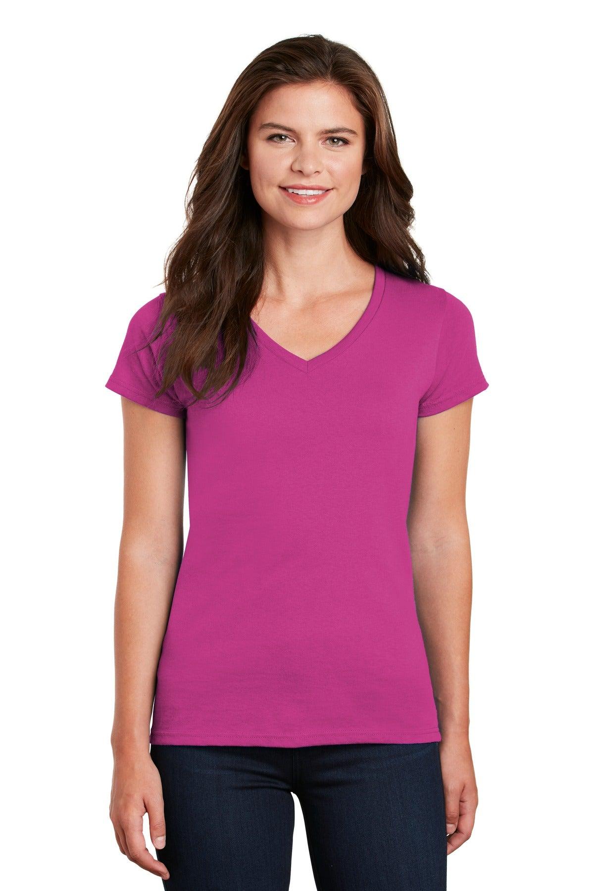 Gildan Ladies Heavy Cotton 100% Cotton V-Neck T-Shirt. 5V00L - Dresses Max