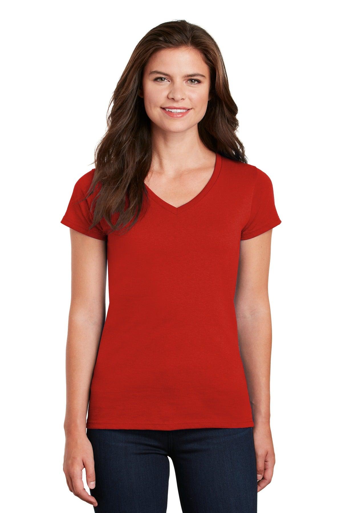Gildan Ladies Heavy Cotton 100% Cotton V-Neck T-Shirt. 5V00L - Dresses Max
