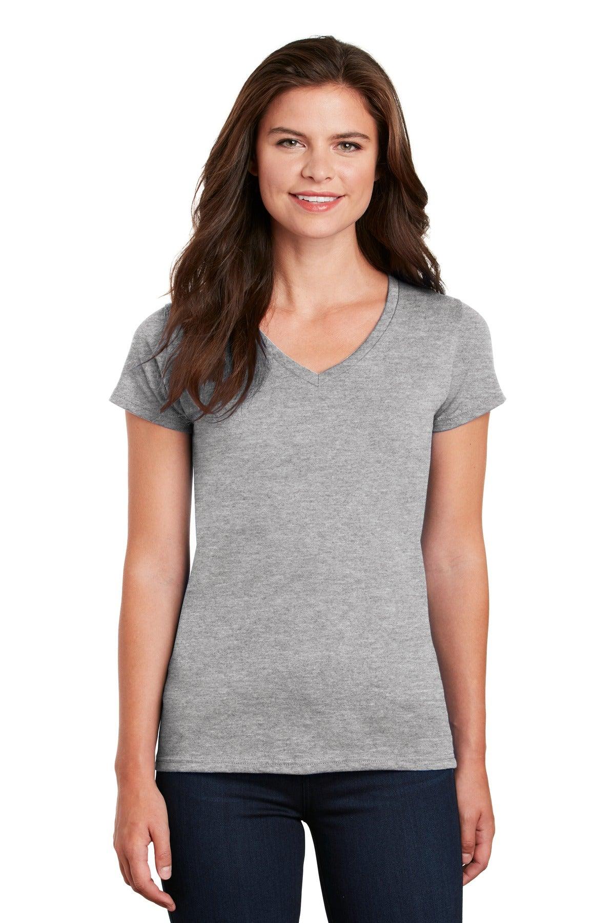 Gildan Ladies Heavy Cotton 100% Cotton V-Neck T-Shirt. 5V00L - Dresses Max