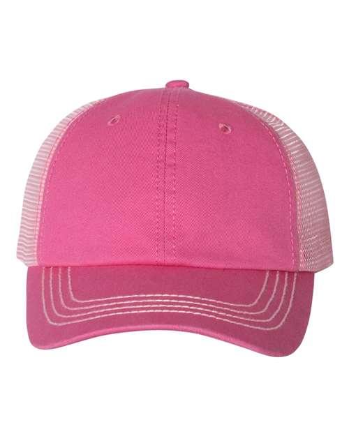 Mega Cap Washed Twill Trucker Cap 6894 - Dresses Max