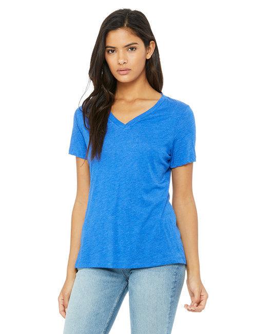 Bella + Canvas Ladies' Relaxed Triblend V-Neck T-Shirt 6415 - Dresses Max