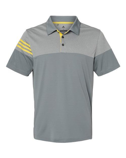 Adidas Heathered 3-Stripes Colorblocked Polo A213 - Dresses Max