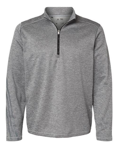 Adidas Brushed Terry Heathered Quarter-Zip Pullover A284 - Dresses Max
