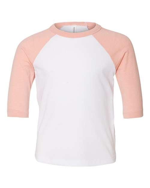 BELLA + CANVAS Toddler Three-Quarter Sleeve Baseball Tee 3200T - Dresses Max