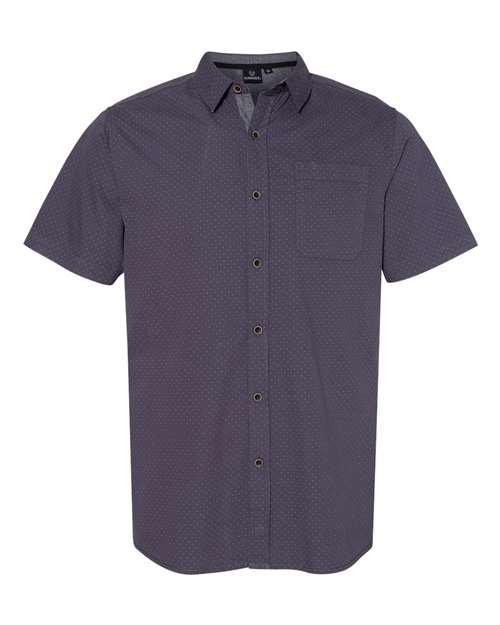 Burnside Peached Printed Poplin Short Sleeve Shirt 9290 - Dresses Max