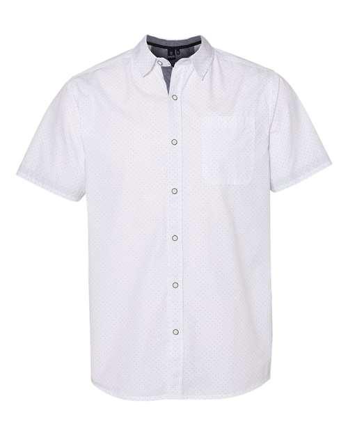 Burnside Peached Printed Poplin Short Sleeve Shirt 9290 - Dresses Max