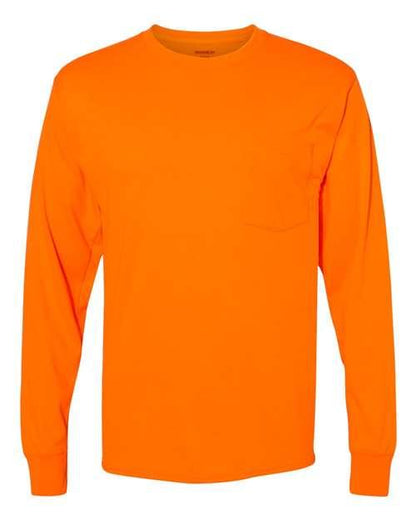 Hanes Workwear Long Sleeve Pocket T-Shirt W120 - Dresses Max