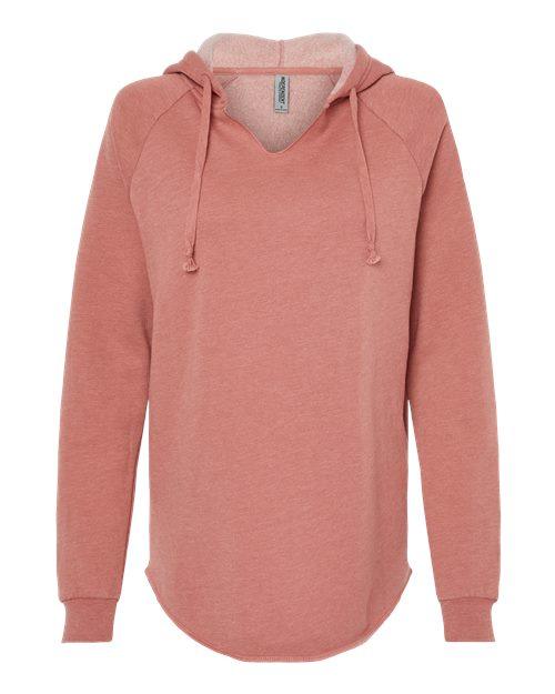 Independent Trading Co. Women’s Lightweight California Wave Wash Hooded Sweatshirt PRM2500 - Dresses Max