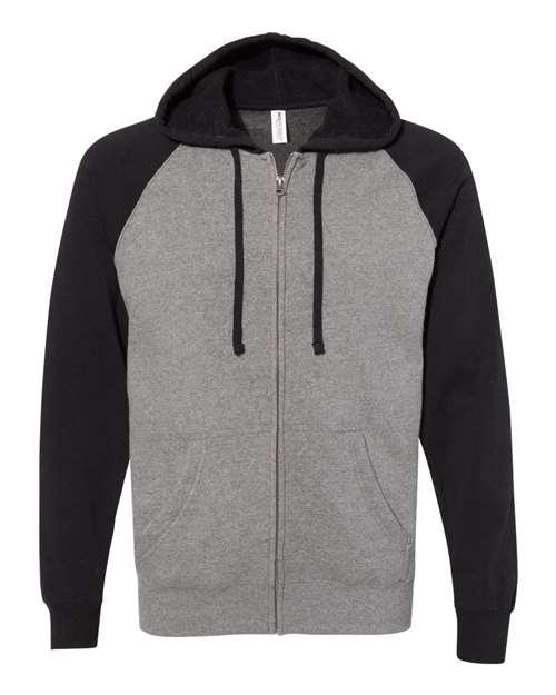 Independent Trading Co. Special Blend Raglan Full-Zip Hooded Sweatshirt PRM33SBZ - Dresses Max