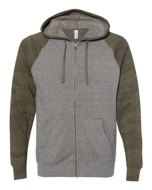 Independent Trading Co. Special Blend Raglan Full-Zip Hooded Sweatshirt PRM33SBZ - Dresses Max