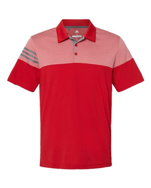 Adidas Heathered 3-Stripes Colorblocked Polo A213 - Dresses Max