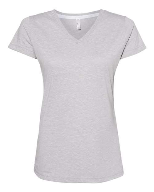 LAT Women's Harborside Mélange V-Neck T-Shirt 3591 - Dresses Max