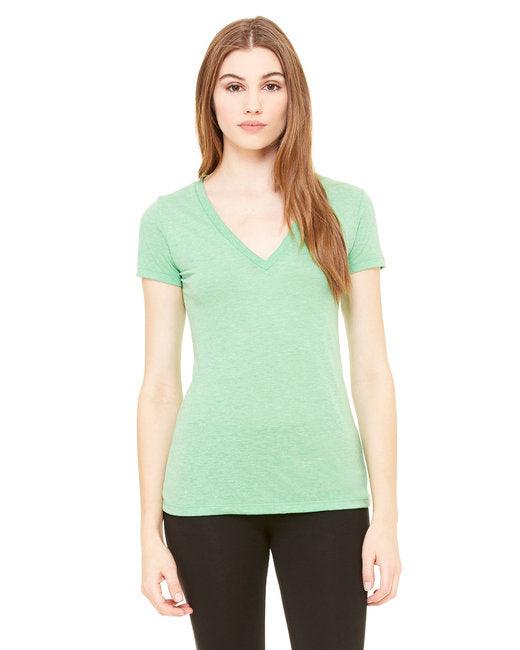 Bella + Canvas Ladies' Triblend Short-Sleeve Deep V-Neck T-Shirt 8435 - Dresses Max