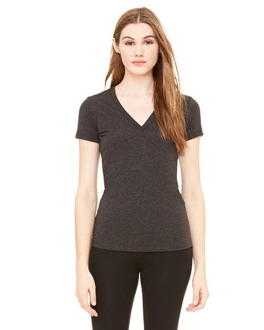 Bella + Canvas Ladies' Triblend Short-Sleeve Deep V-Neck T-Shirt 8435 - Dresses Max