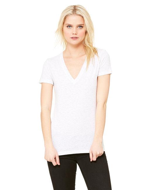 Bella + Canvas Ladies' Triblend Short-Sleeve Deep V-Neck T-Shirt 8435 - Dresses Max