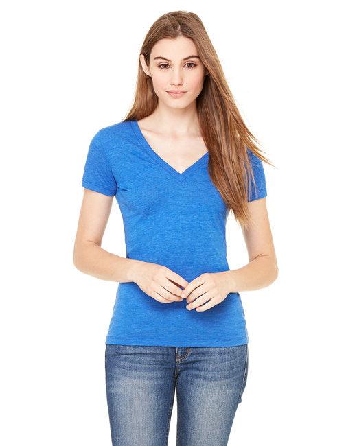 Bella + Canvas Ladies' Triblend Short-Sleeve Deep V-Neck T-Shirt 8435 - Dresses Max