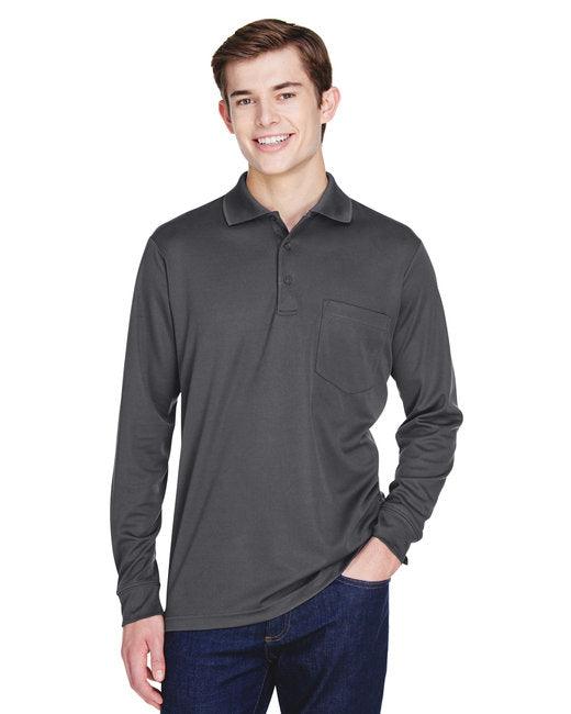 CORE365 Adult Pinnacle Performance Long-Sleeve Piqu Polo with Pocket 88192P - Dresses Max