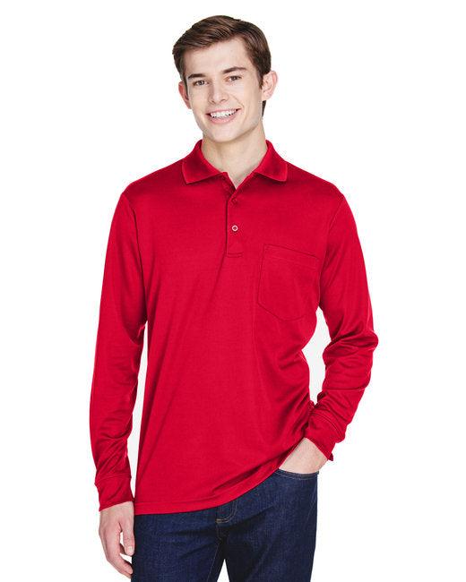 CORE365 Adult Pinnacle Performance Long-Sleeve Piqu Polo with Pocket 88192P - Dresses Max