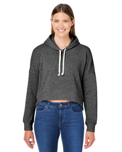 J America Ladies' Triblend Cropped Hooded Sweatshirt 8853JA - Dresses Max