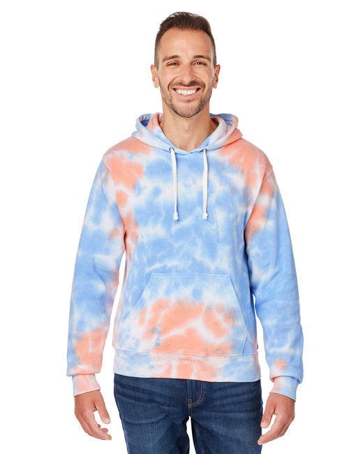 J America Adult Tie-Dye Pullover Hooded Sweatshirt 8861JA - Dresses Max
