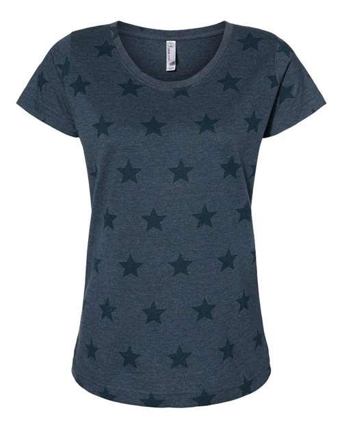 Code Five Women's Star Print Scoop Neck Tee 3629 - Dresses Max