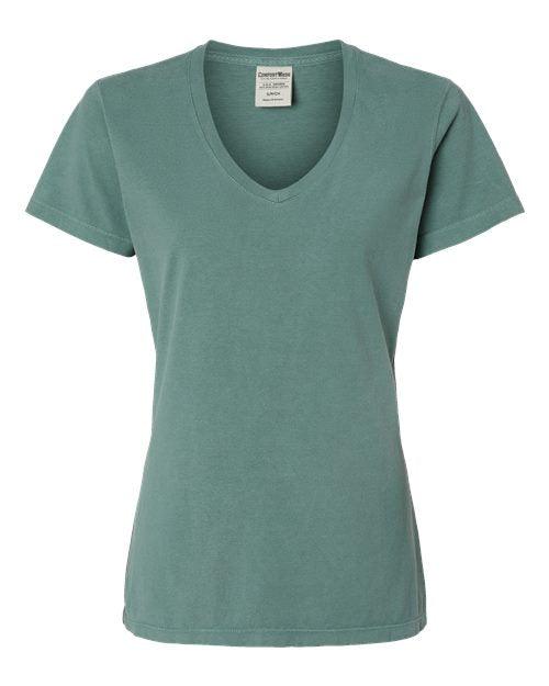 ComfortWash by Hanes Garment-Dyed Women's V-Neck T-Shirt GDH125 - Dresses Max