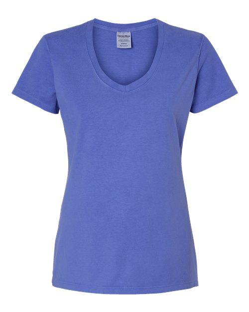 ComfortWash by Hanes Garment-Dyed Women's V-Neck T-Shirt GDH125 - Dresses Max