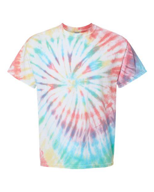 Dyenomite Multi-Color Spiral Tie-Dyed T-Shirt 200MS - Dresses Max