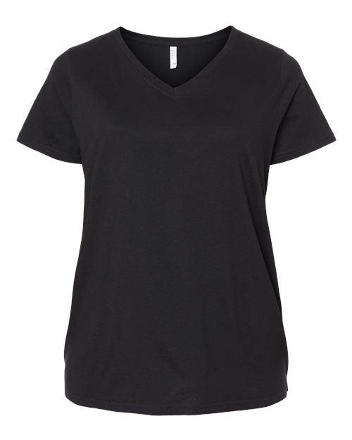 LAT Curvy Collection Women's Fine Jersey V-Neck Tee 3817 - Dresses Max