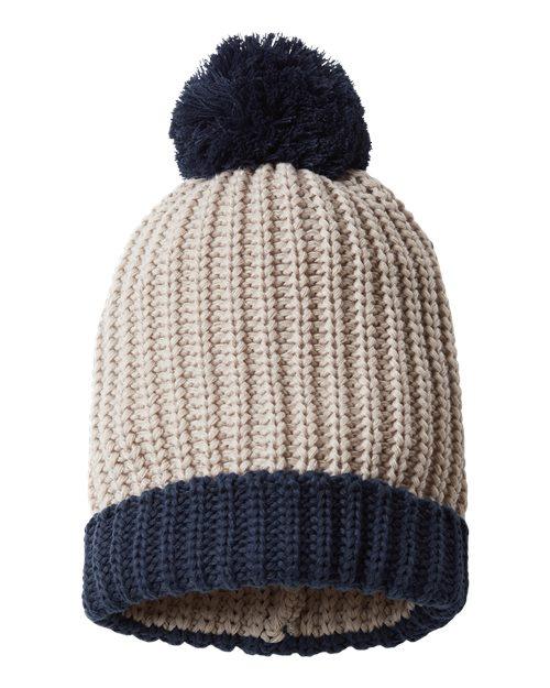 Richardson Chunky Cable with Cuff & Pom Beanie 143R - Dresses Max