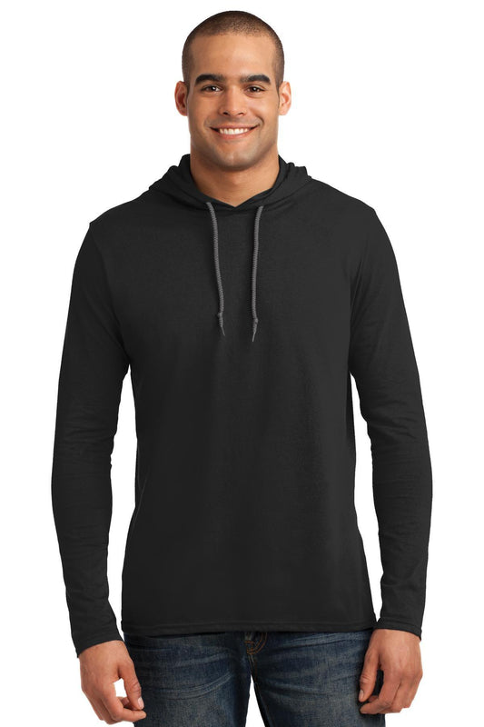 Gildan 100% Ring Spun Cotton Long Sleeve Hooded T-Shirt. 987 - Dresses Max