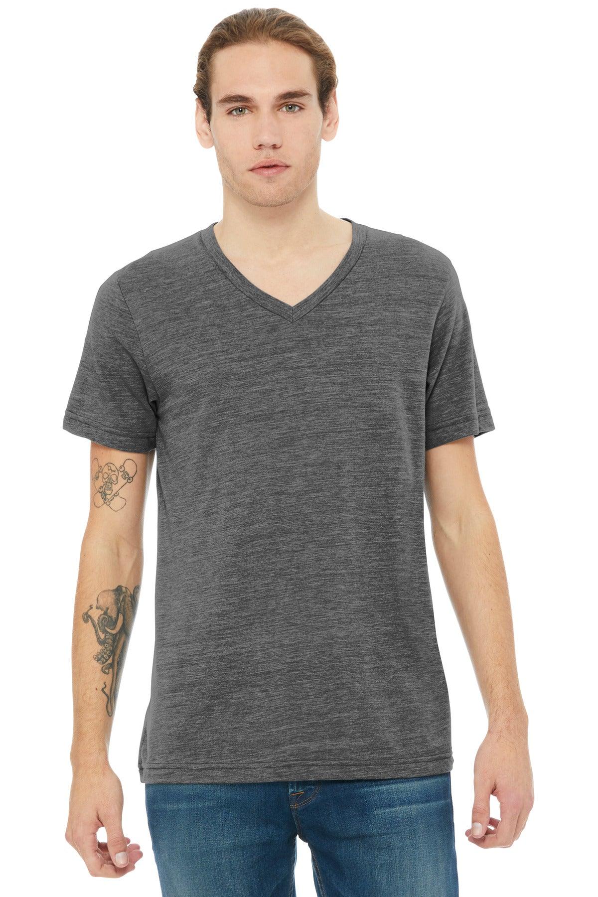 BELLA+CANVAS Unisex Textured Jersey V-Neck Tee BC3655 - Dresses Max