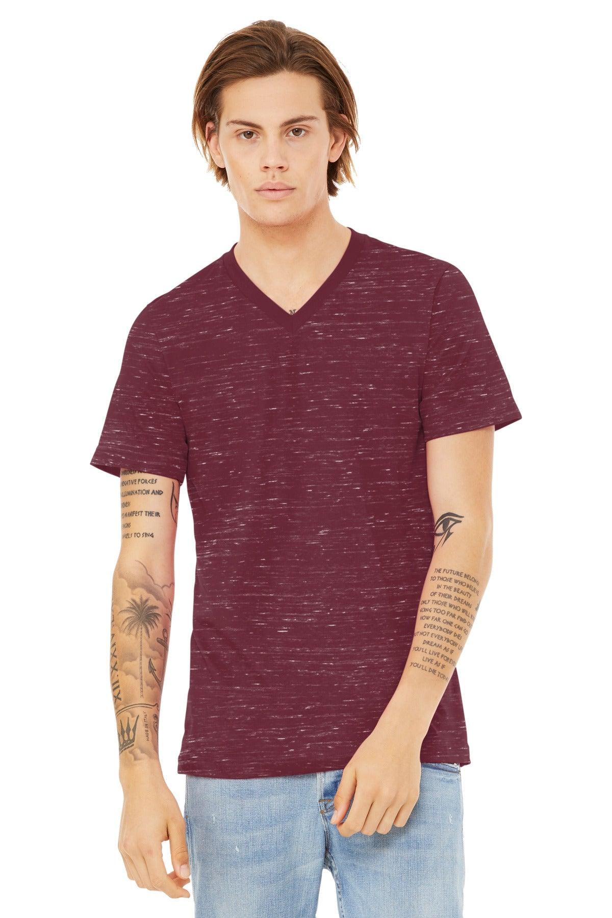 BELLA+CANVAS Unisex Textured Jersey V-Neck Tee BC3655 - Dresses Max