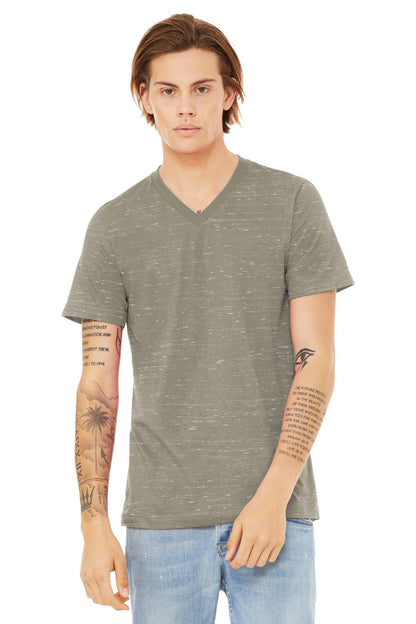 BELLA+CANVAS Unisex Textured Jersey V-Neck Tee BC3655 - Dresses Max